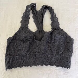 Felina Lace Halter Bandeau - Charcoal